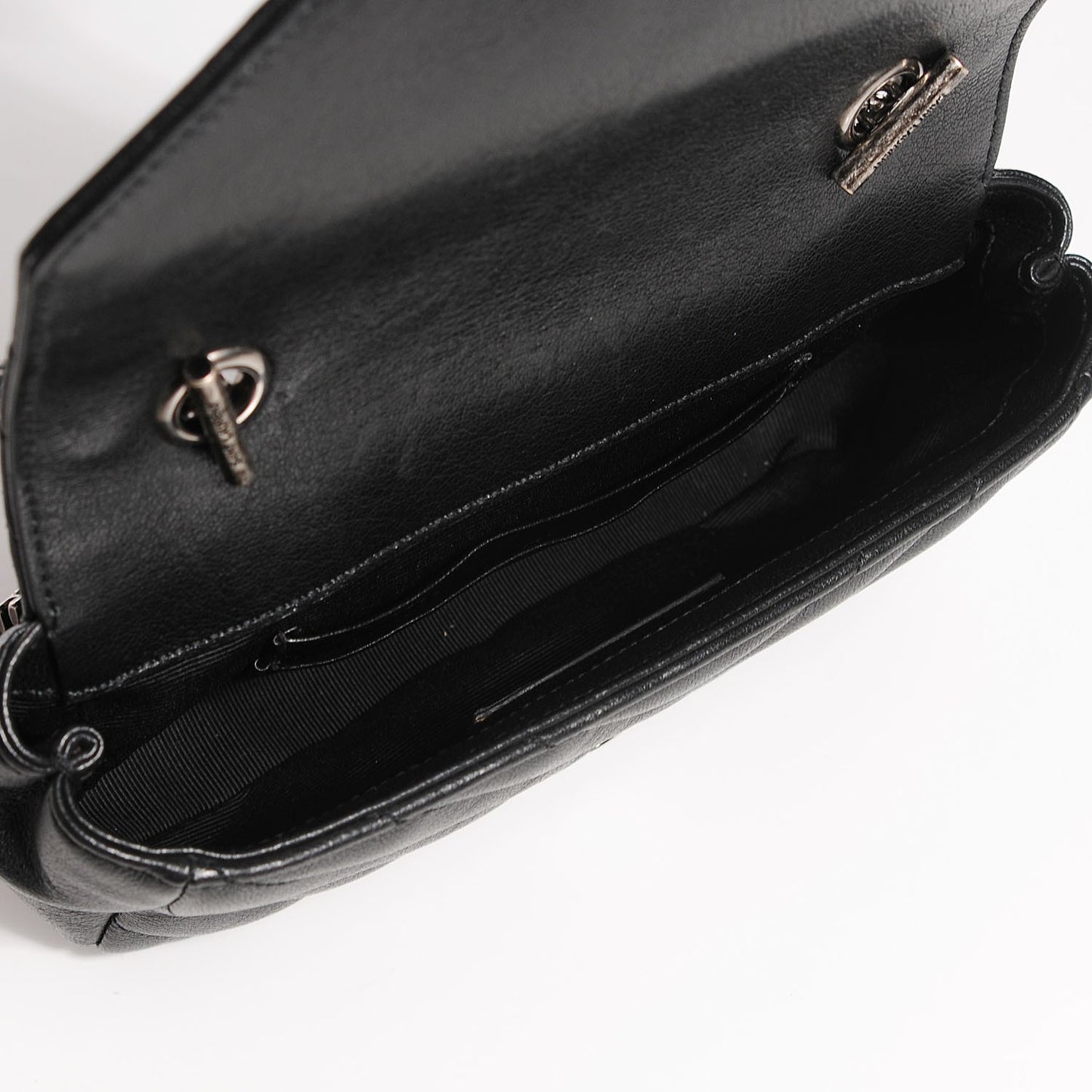 Sheepskin Matelassé Monogram Classic Baby Chain Bag Black