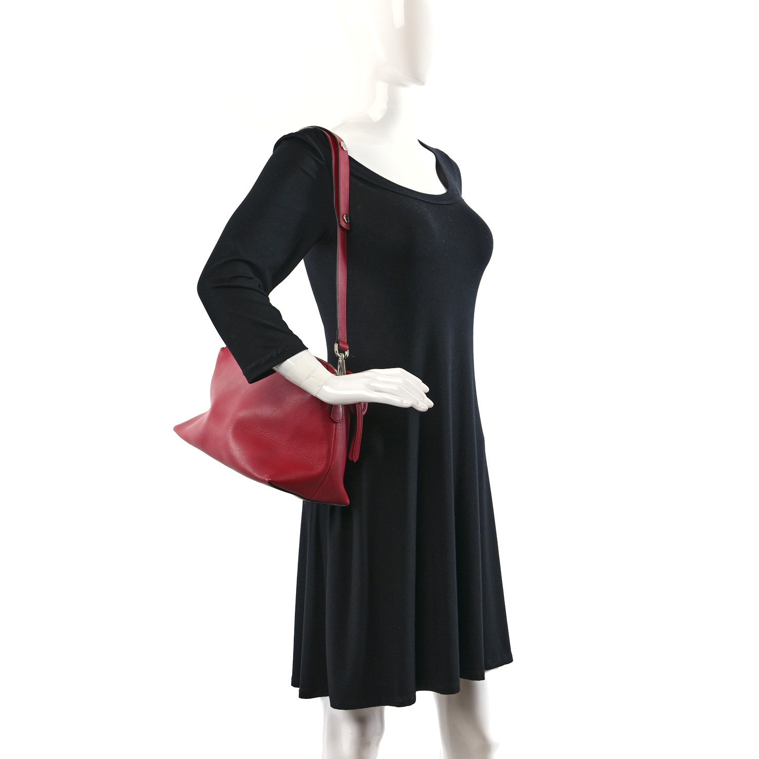 Fendi Vitello Dolce Marmol Large By The Way Boston Bag Ciliegia 2 of 10