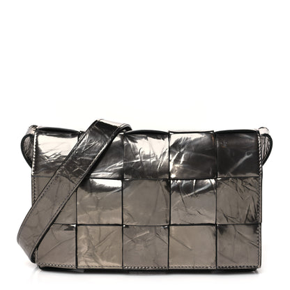Bottega Veneta Metallic Crushed Calfskin Maxi Intrecciato Cassette Crossbody Bag Anchor 1 of 9