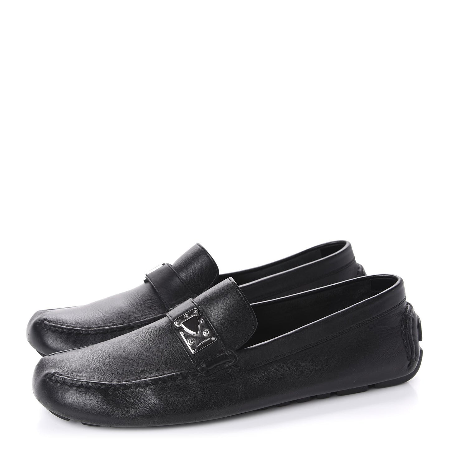 Calfskin Racetrack Moccasin Loafers 10.5 Black