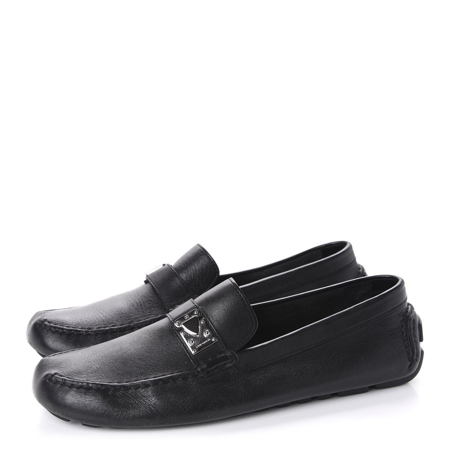 Louis Vuitton Calfskin Racetrack Moccasin Loafers 10.5 Black 3 of 16