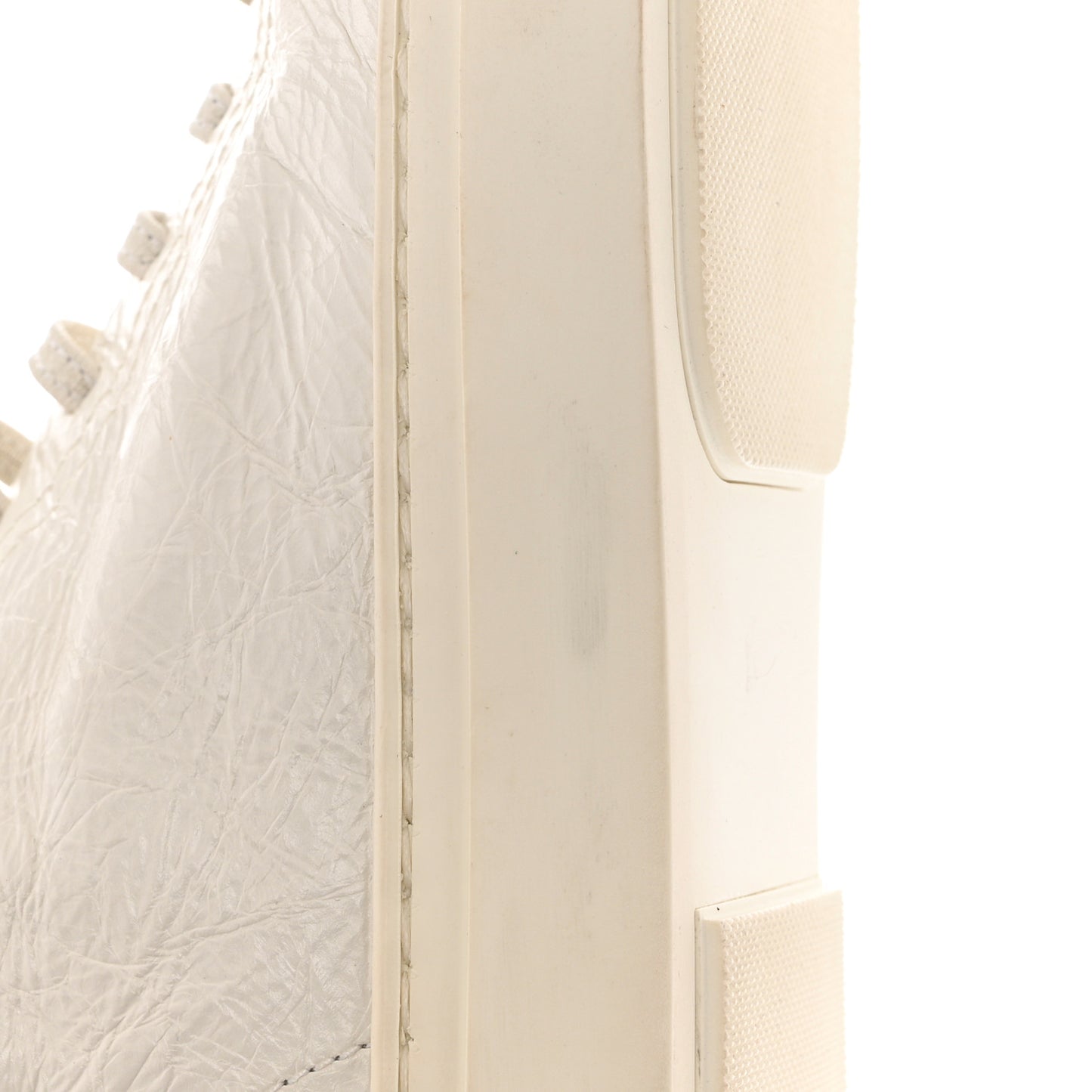 Crumpled Calfskin Womens CC Bow Sneakers 39.5 White