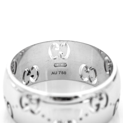 Gucci 18K White Gold 8mm Icon Band Ring 6.5 4 of 6