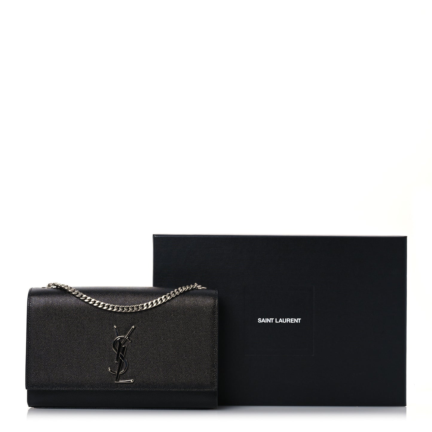 Grain De Poudre Medium Classic Monogram Kate Satchel Black