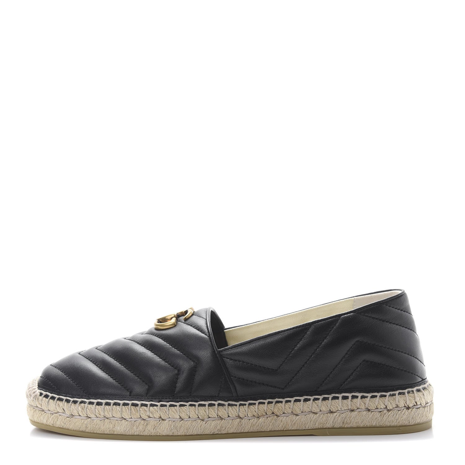 Gucci Nappa Matelasse Mens GG Marmont Espadrilles 10 Black 1 of 8