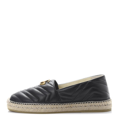 Gucci Nappa Matelasse Mens GG Marmont Espadrilles 10 Black 1 of 8