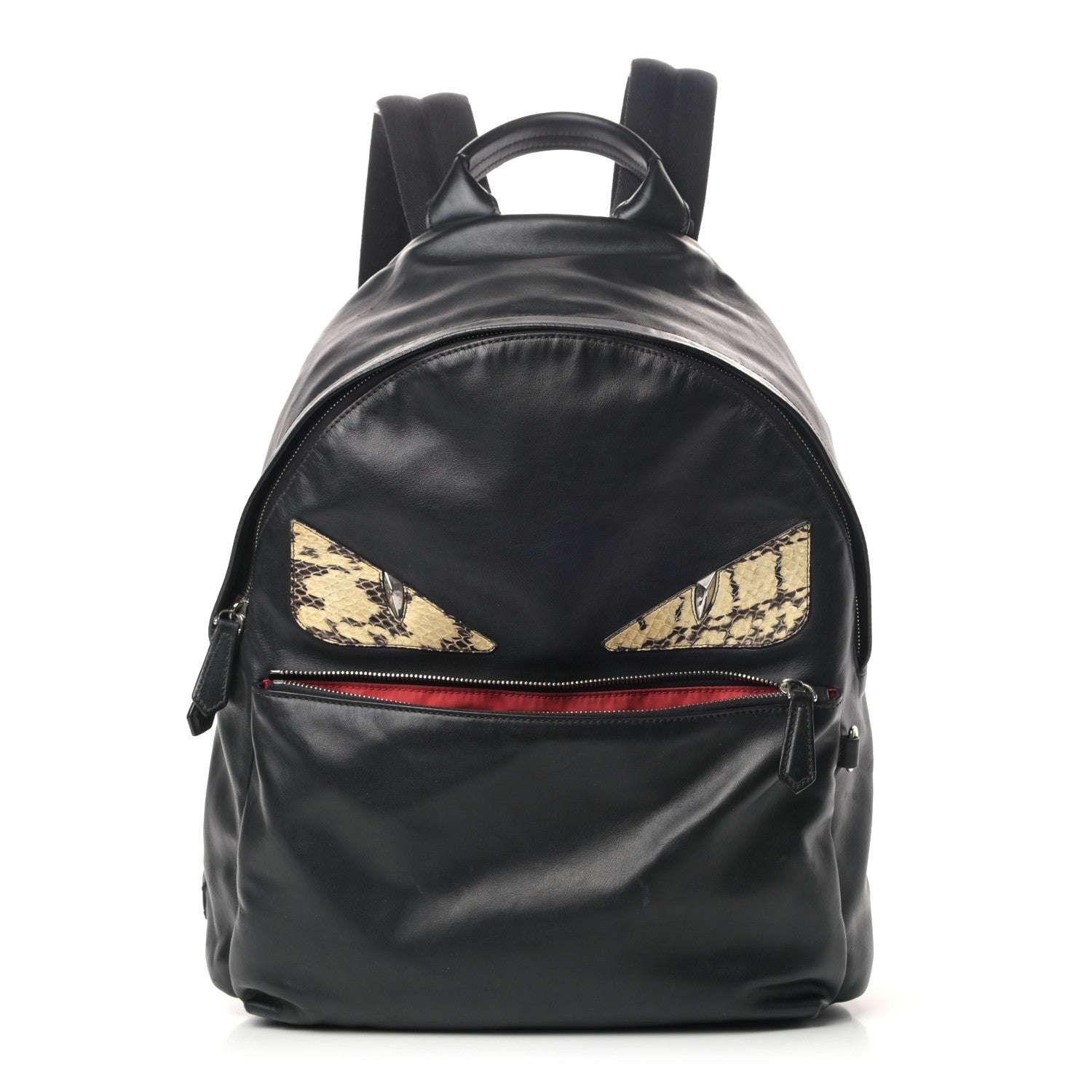Fendi Vitello Century Elaphe Monster Eyes Backpack Black Roccia 1 of 12