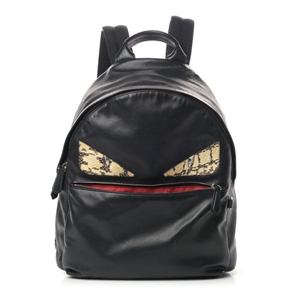 Fendi Vitello Century Elaphe Monster Eyes Backpack Black Roccia 1 of 12