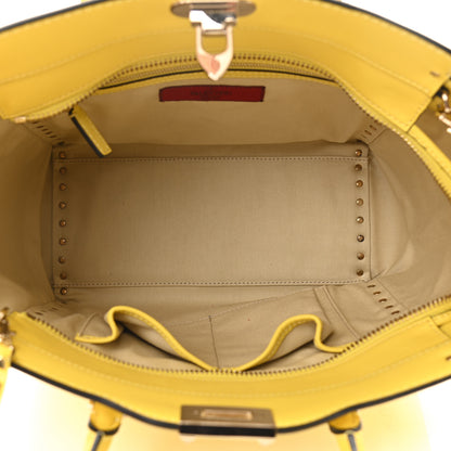 Valentino Garavani Vitello Rockstud Double Handle Tote Naples Yellow 5 of 9