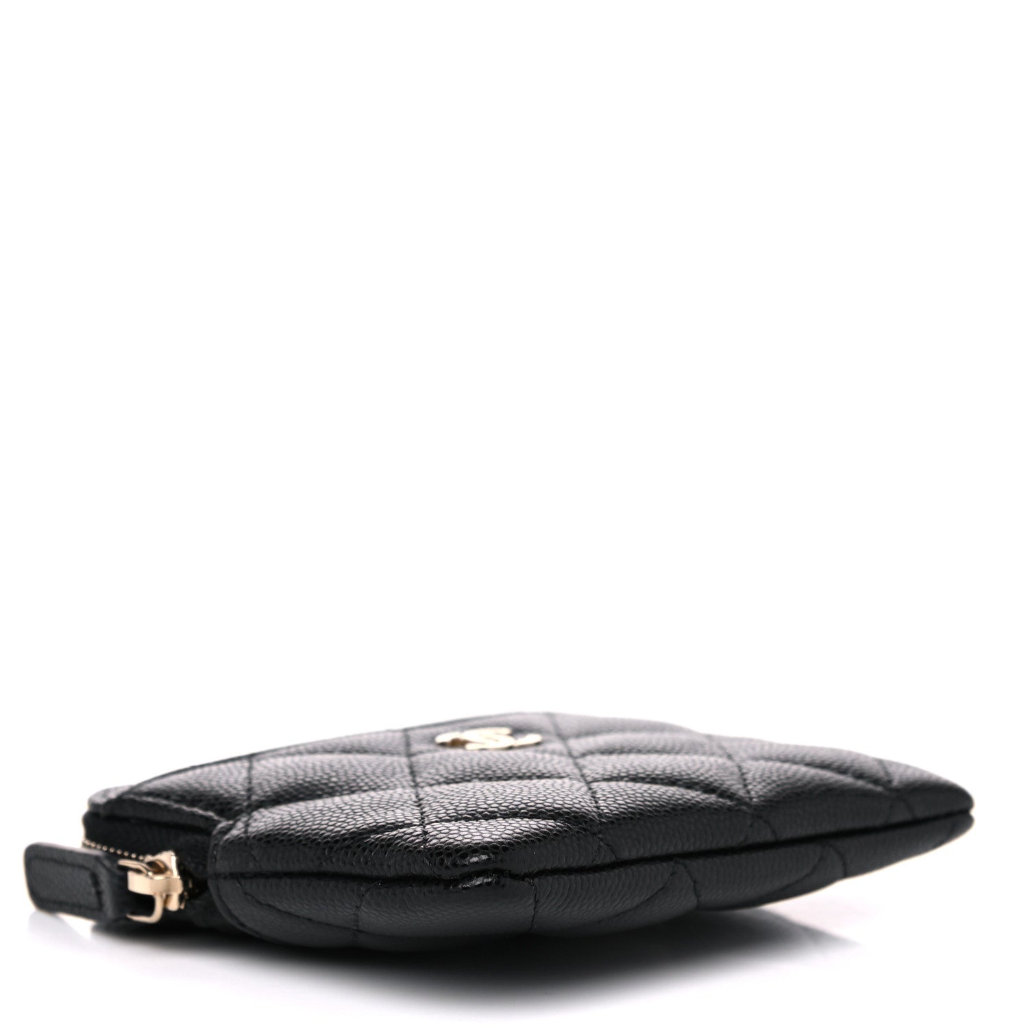 Chanel Caviar Quilted Zip Card Holder Wallet Black 4 of 10
