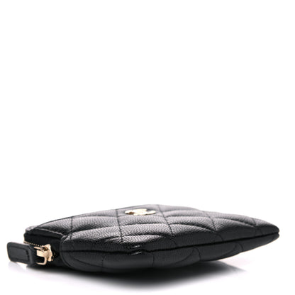 Chanel Caviar Quilted Zip Card Holder Wallet Black 4 of 10