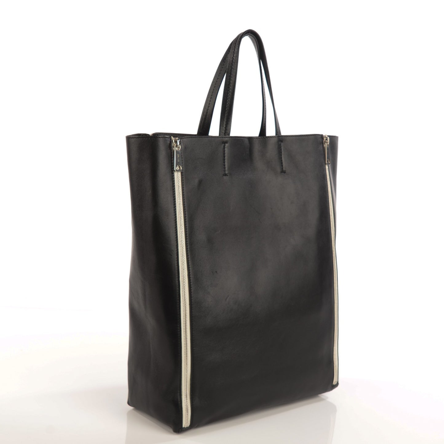 Lambskin Large Vertical Gusset Cabas Black