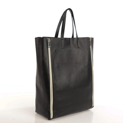 Celine Lambskin Large Vertical Gusset Cabas Black 3 of 8