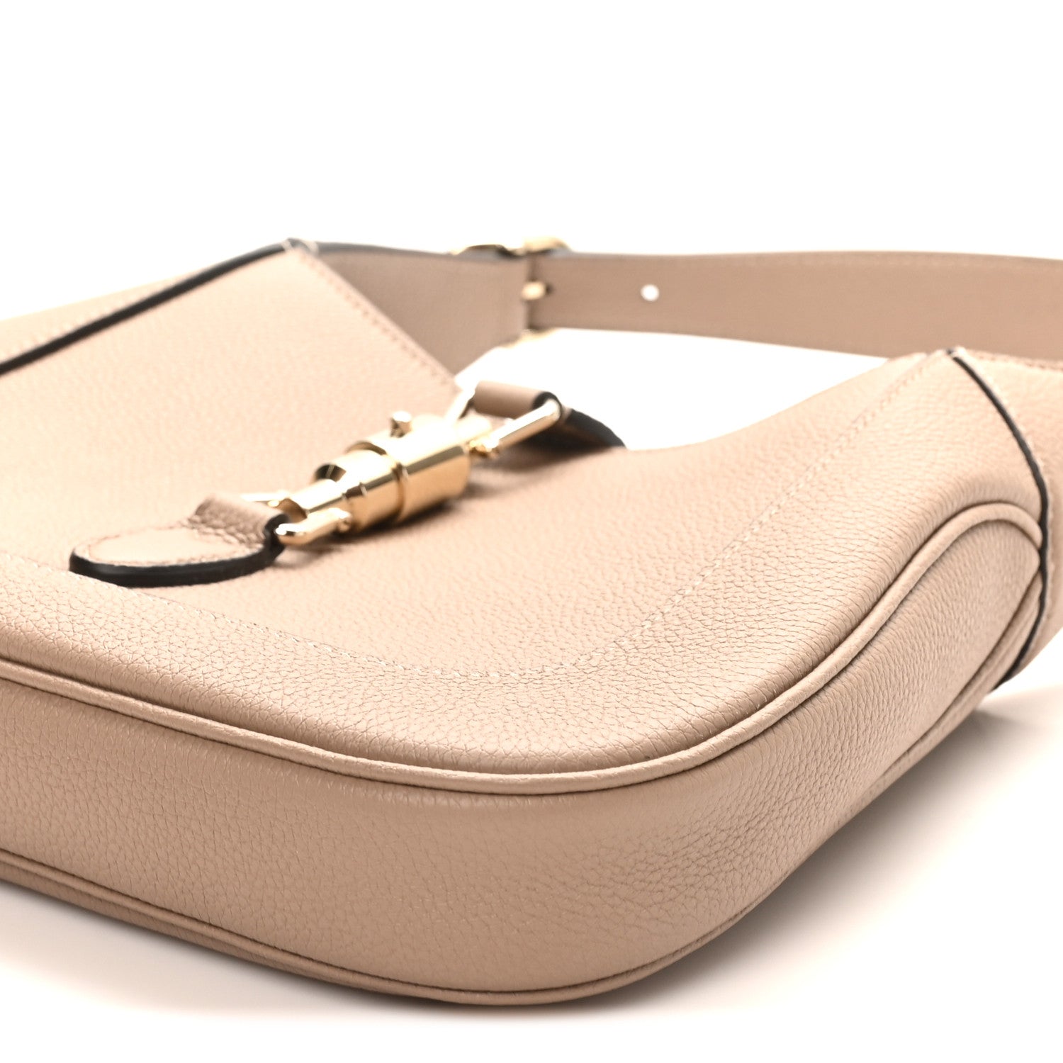 Gucci Grained Calfskin Web Medium Jackie 1961 Hobo Taupe 9 of 9