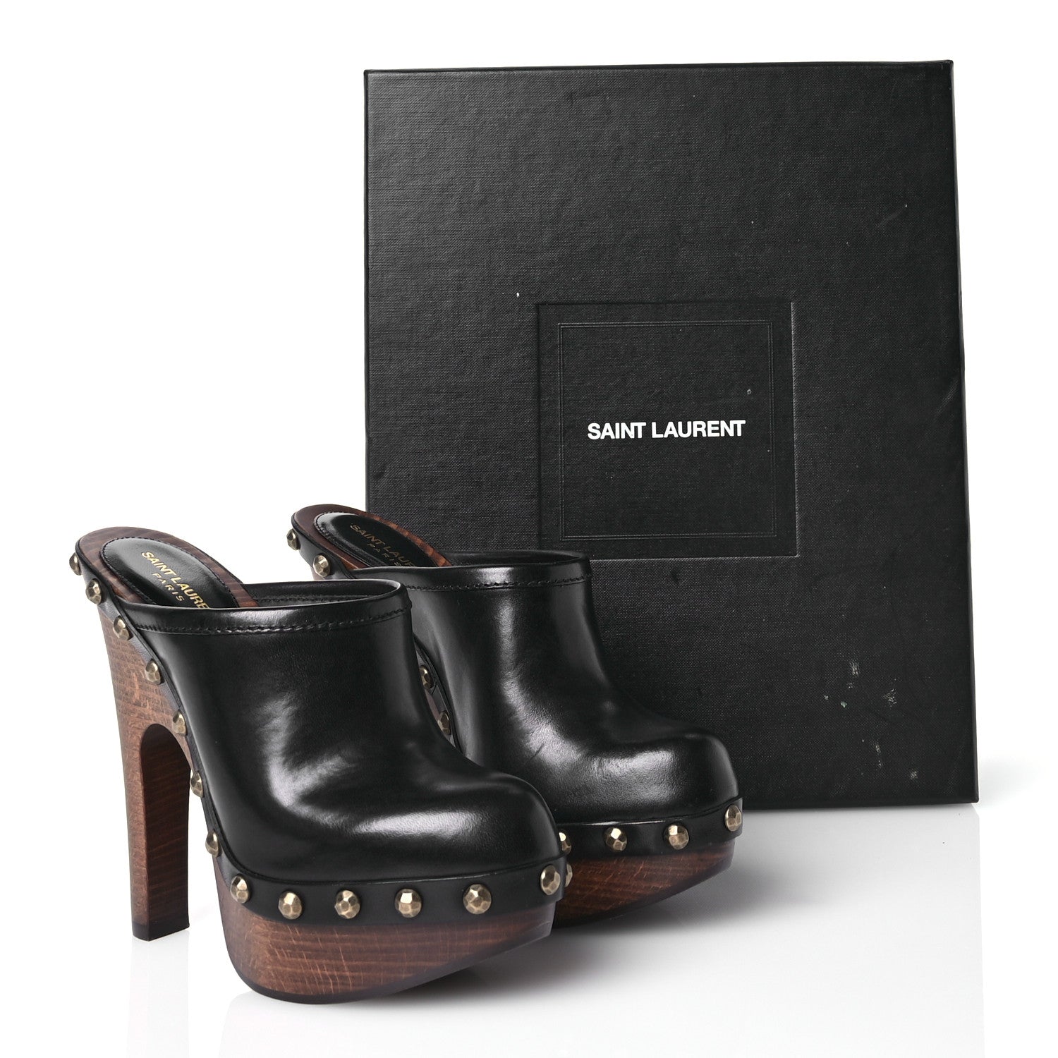 Saint Laurent Smooth Calfskin Camoy Clogs 35.5 Black 9 of 9
