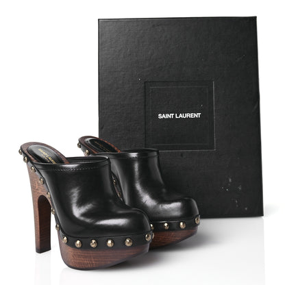 Saint Laurent Smooth Calfskin Camoy Clogs 35.5 Black 9 of 9