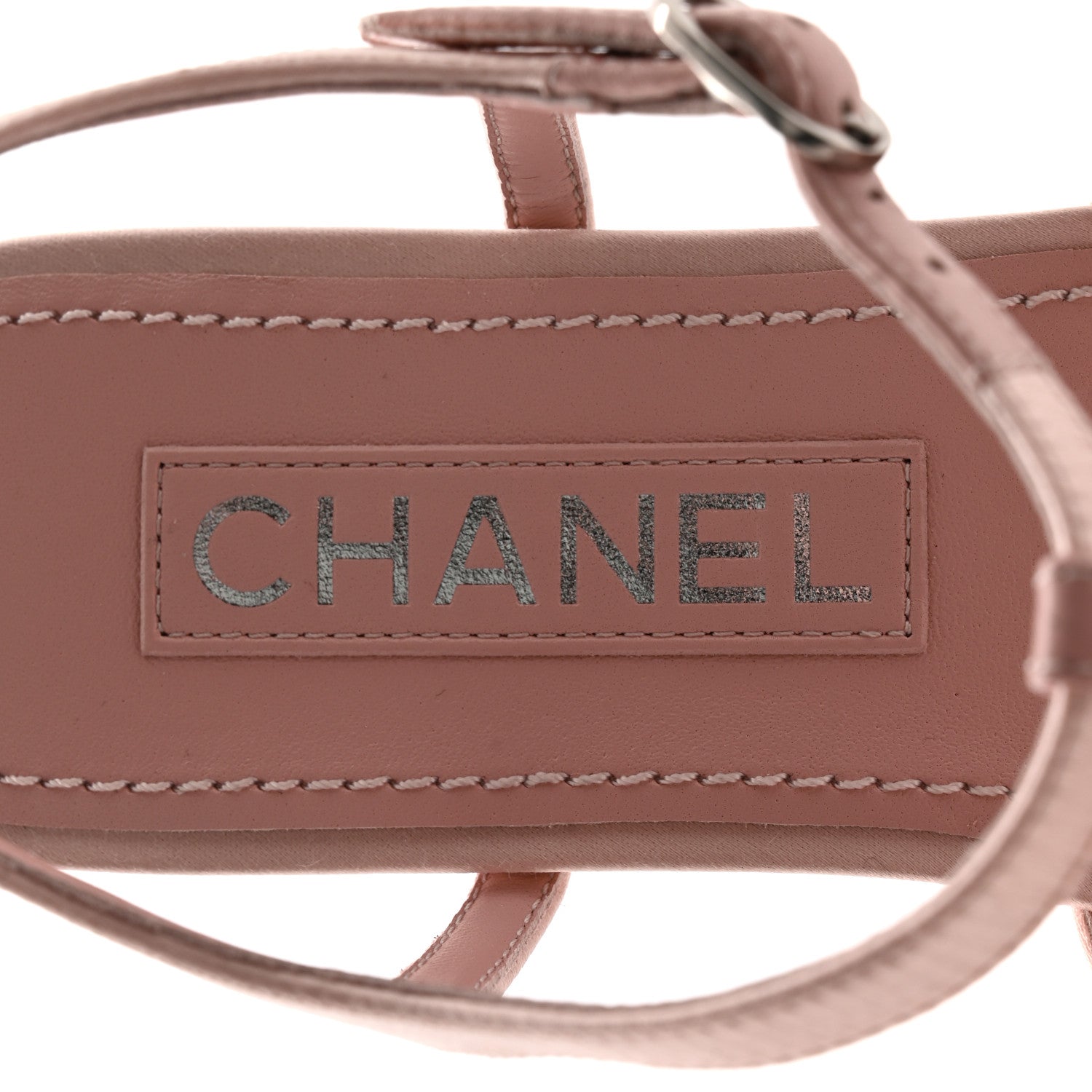Chanel Satin Strass CC Thong Sandals 36.5 Light Pink 7 of 11