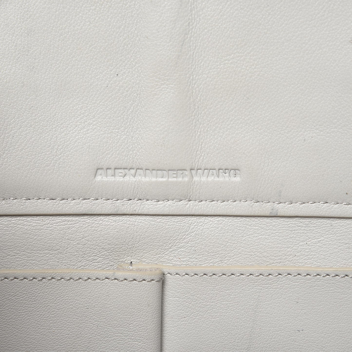 Pebbled Calfskin Prisma Skeletal Tote White