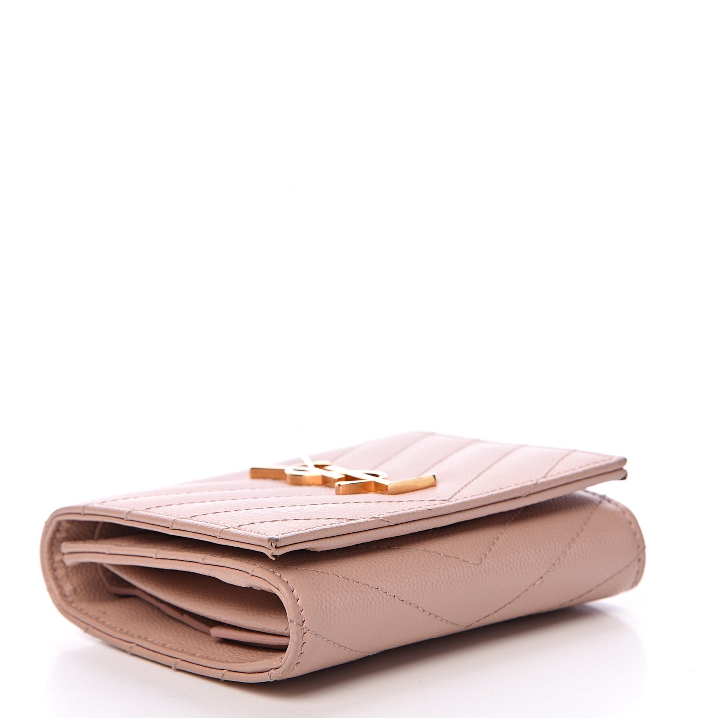 Grain De Poudre Matelasse Chevron Monogram Compact Wallet Pink