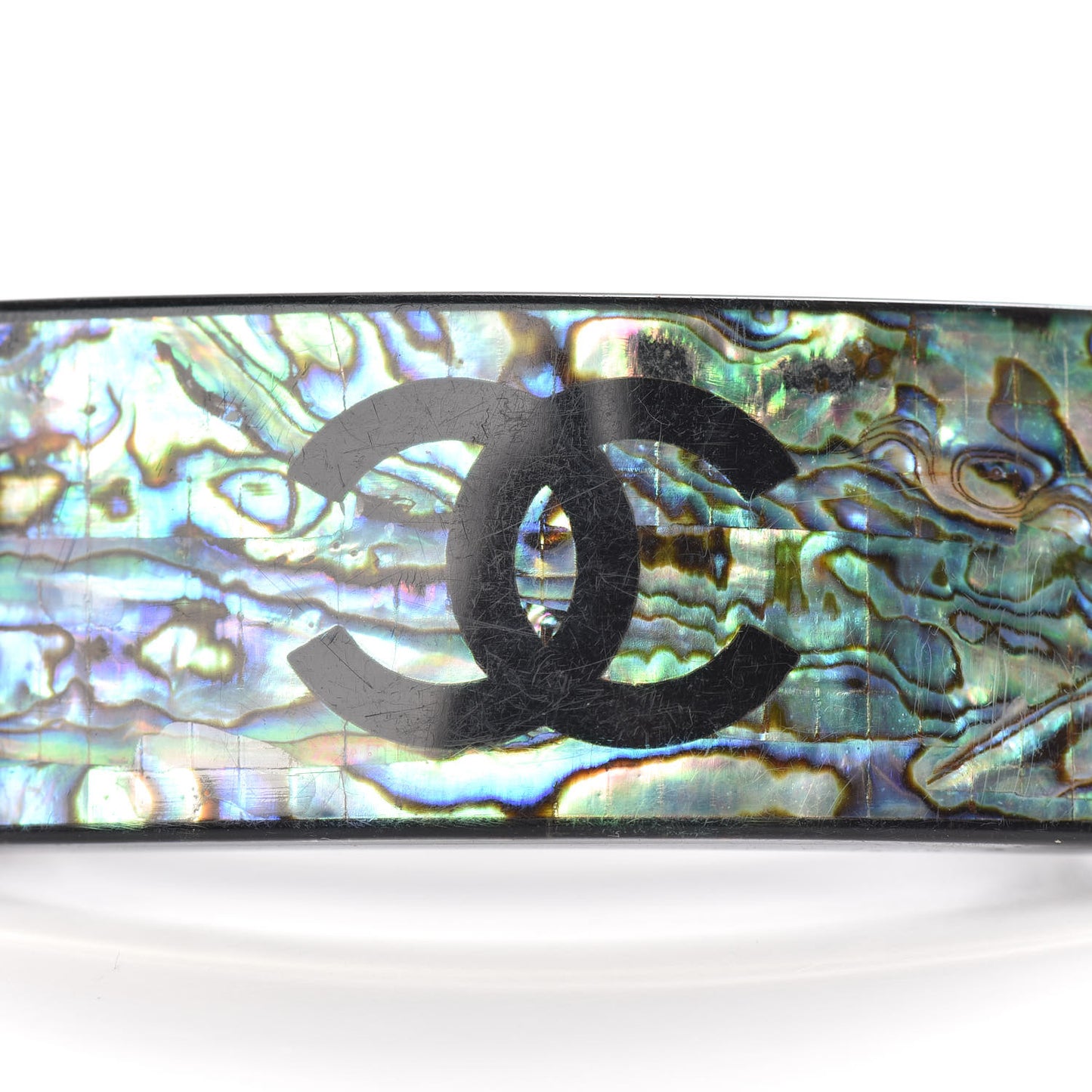 Resin Abalone CC Hair Clip Barrette Black