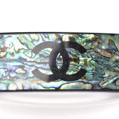 Chanel Resin Abalone CC Hair Clip Barrette Black 5 of 5