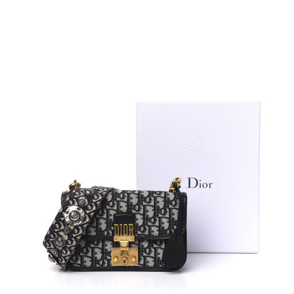 Christian Dior Oblique Small DiorAddict Flap Bag Navy Blue 9 of 9