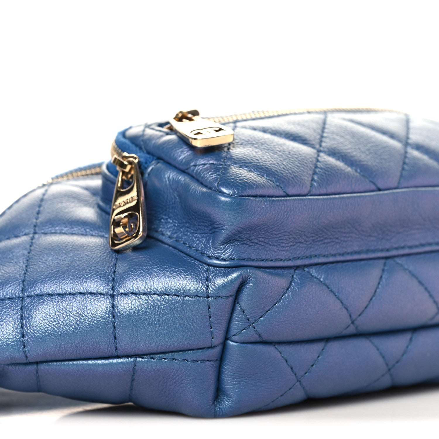 Chanel Iridescent Calfskin Quilted All About Waist Belt Bag Dark Blue 8 of 10