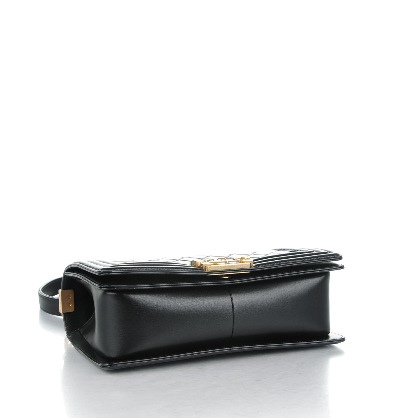 Lambskin Quilted Medium Boy Flap Black