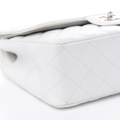 Chanel Caviar Quilted Jumbo Double Flap White 8 of 16