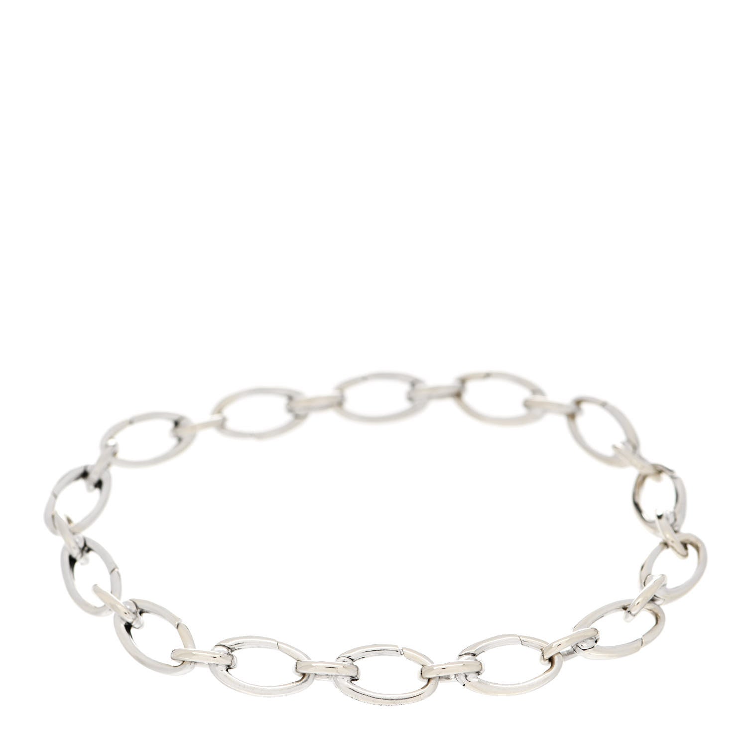 Tiffany 18K White Gold Oval Link Bracelet 2 of 3