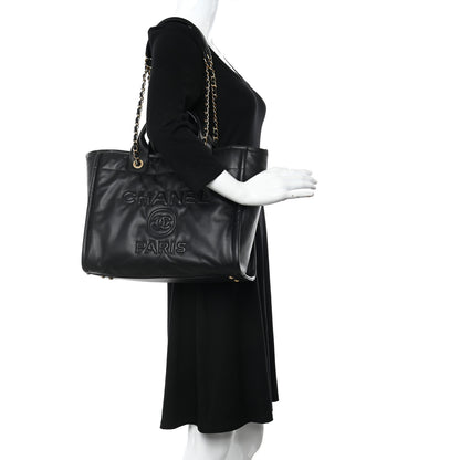 Chanel Calfskin Small Deauville Tote Black 2 of 13