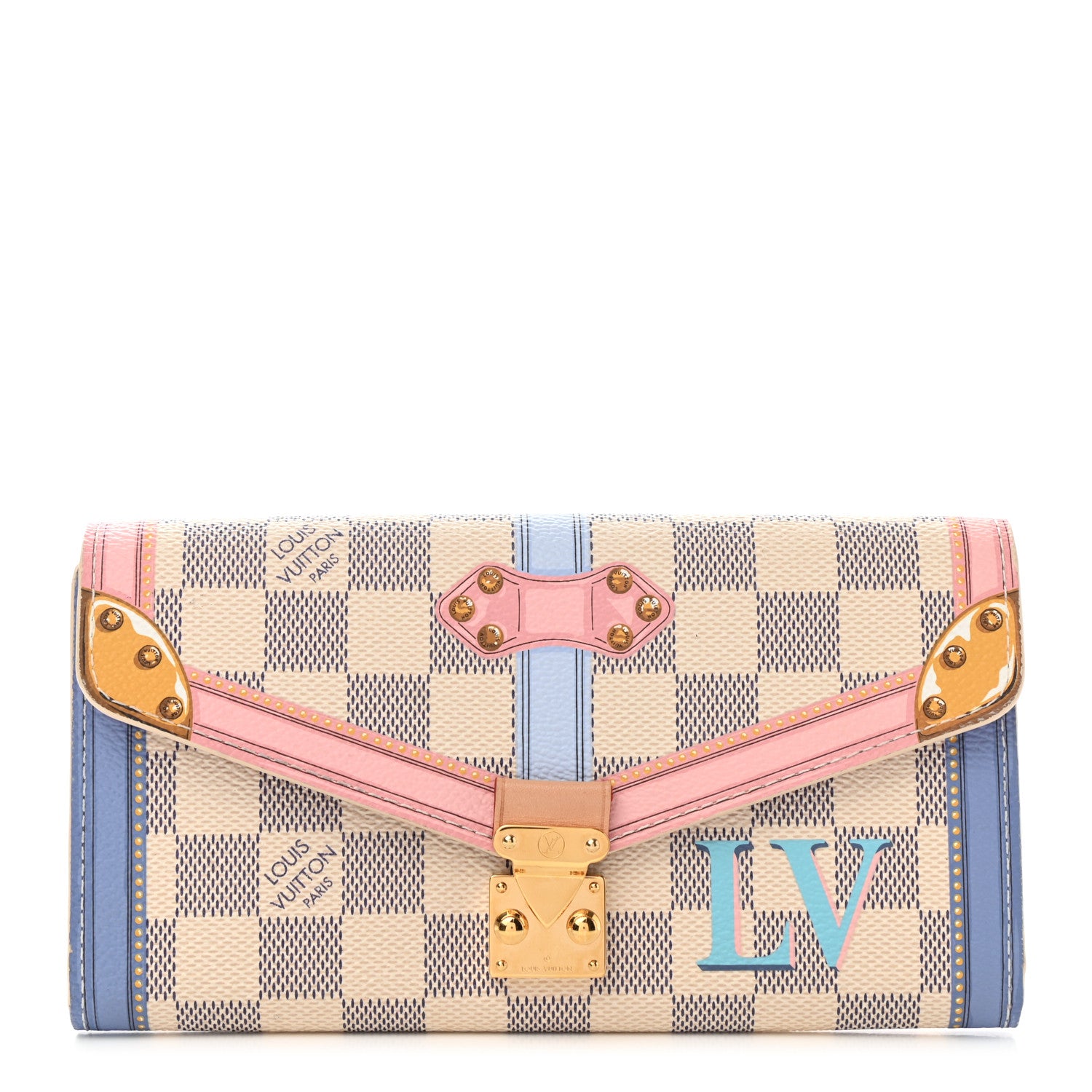 Louis Vuitton Damier Azur Summer Trunks Sarah Wallet NM 1 of 6
