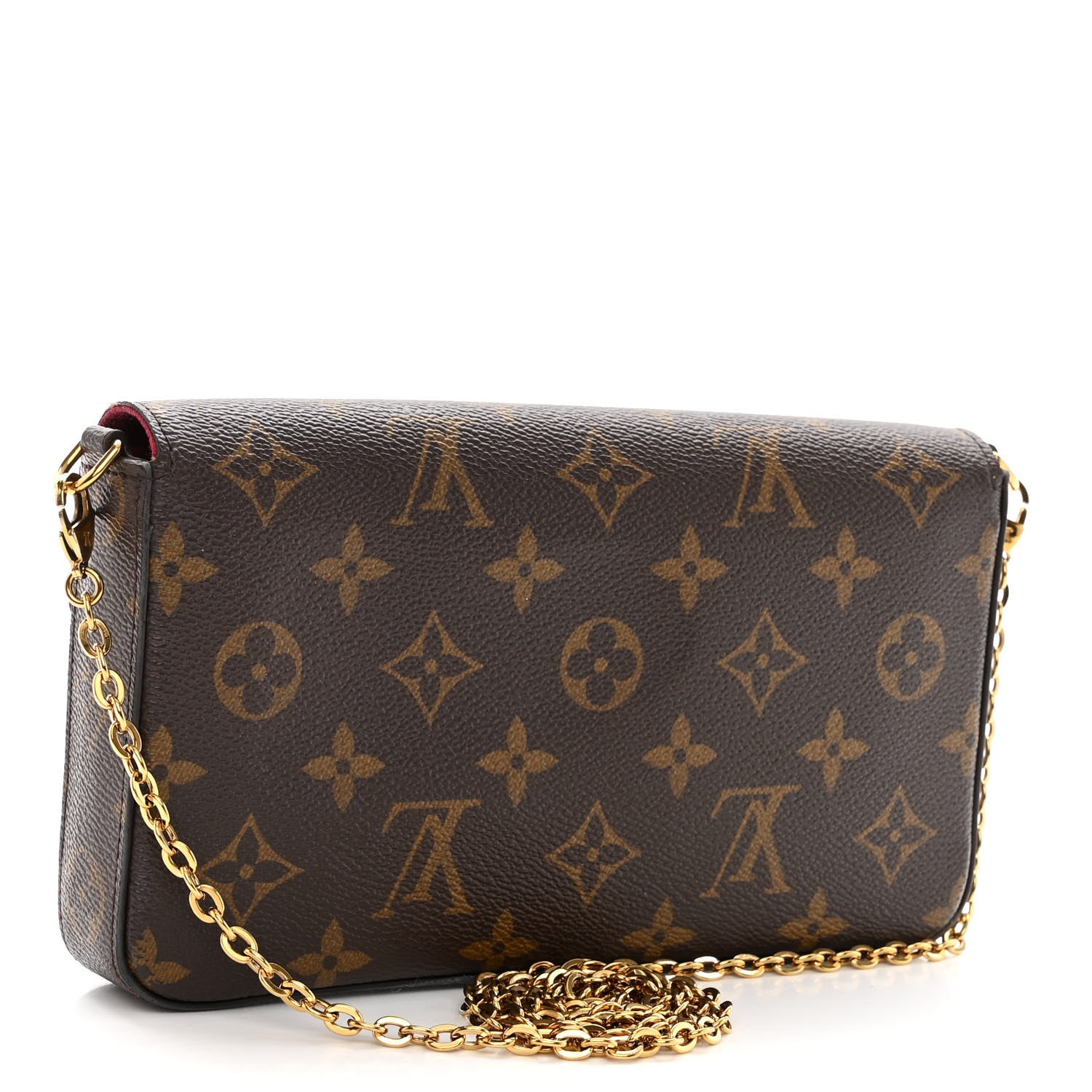 Louis Vuitton Monogram Pochette Felicie Chain Wallet Fuchsia 3 of 10