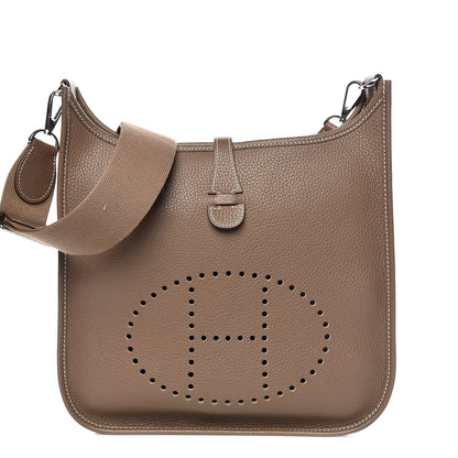 Hermes Taurillon Clemence Evelyne III PM Etoupe 1 of 15