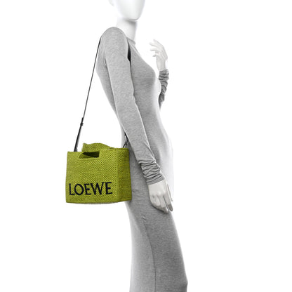 Loewe X PAULA'S IBIZA Raffia Font Tote Meadow Green 2 of 11