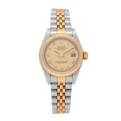 Rolex Stainless Steel 18K Yellow Gold 26mm Oyster Perpetual Datejust Watch Champagne Roman 69173 1 of 5