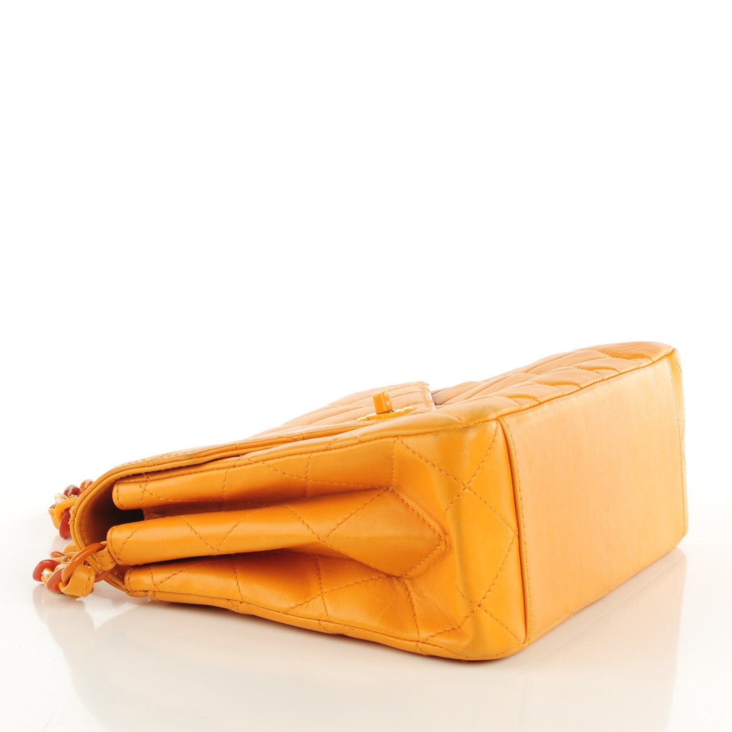 Chanel Lambskin Quilted Medium Bekko Chain Flap Mango 4 of 9