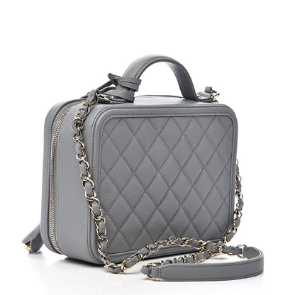 Chanel Caviar Quilted Medium CC Filigree Vanity Case Grey 3 of 11