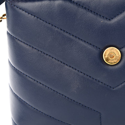 Saint Laurent Calfskin Y Quilted Monogram Toy Loulou Crossbody Bag Denim 14 of 16