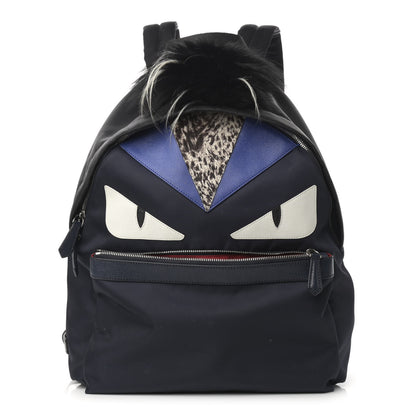 Fendi Nylon Vitello Fur Monster Backpack Black Multicolor 1 of 14