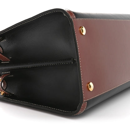 Burberry Calfskin Vintage Check Small Two Handle Title Bag Black 8 of 9