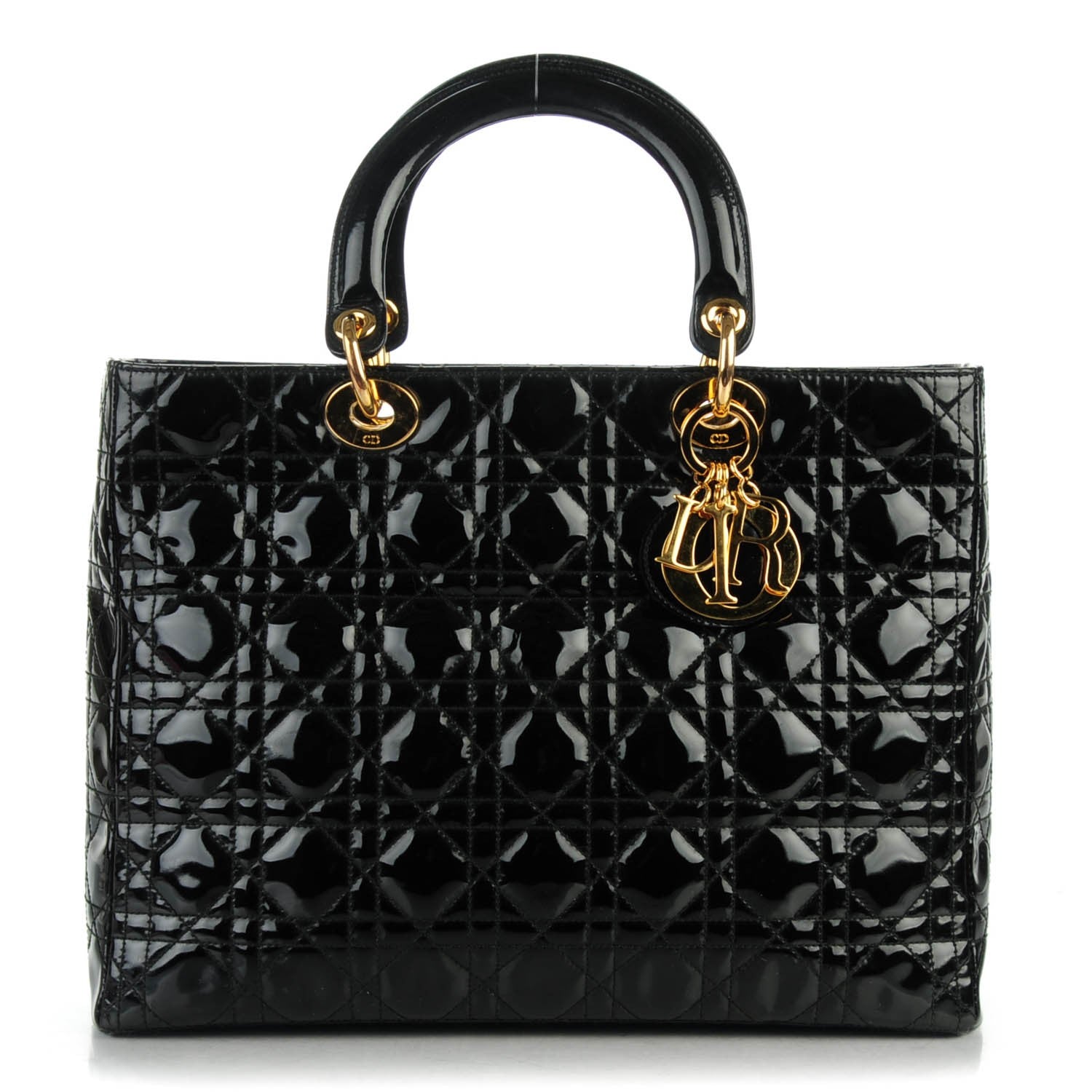 Christian Dior Patent Cannage Large Lady Dior Black 1 of 7