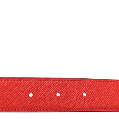 Hermes Epsom 32mm Guilloche H Belt 80 Rose Confetti Rouge Tomate 3 of 4