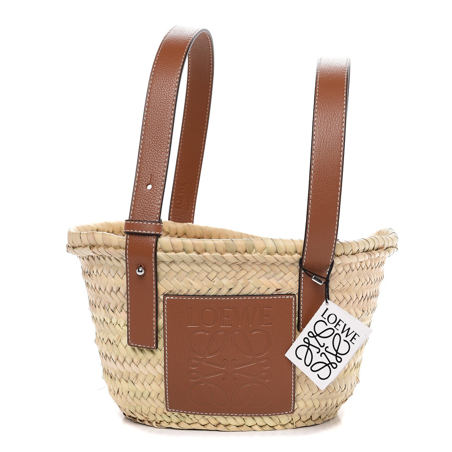 Raffia Small Basket Tote Bag Natural Tan