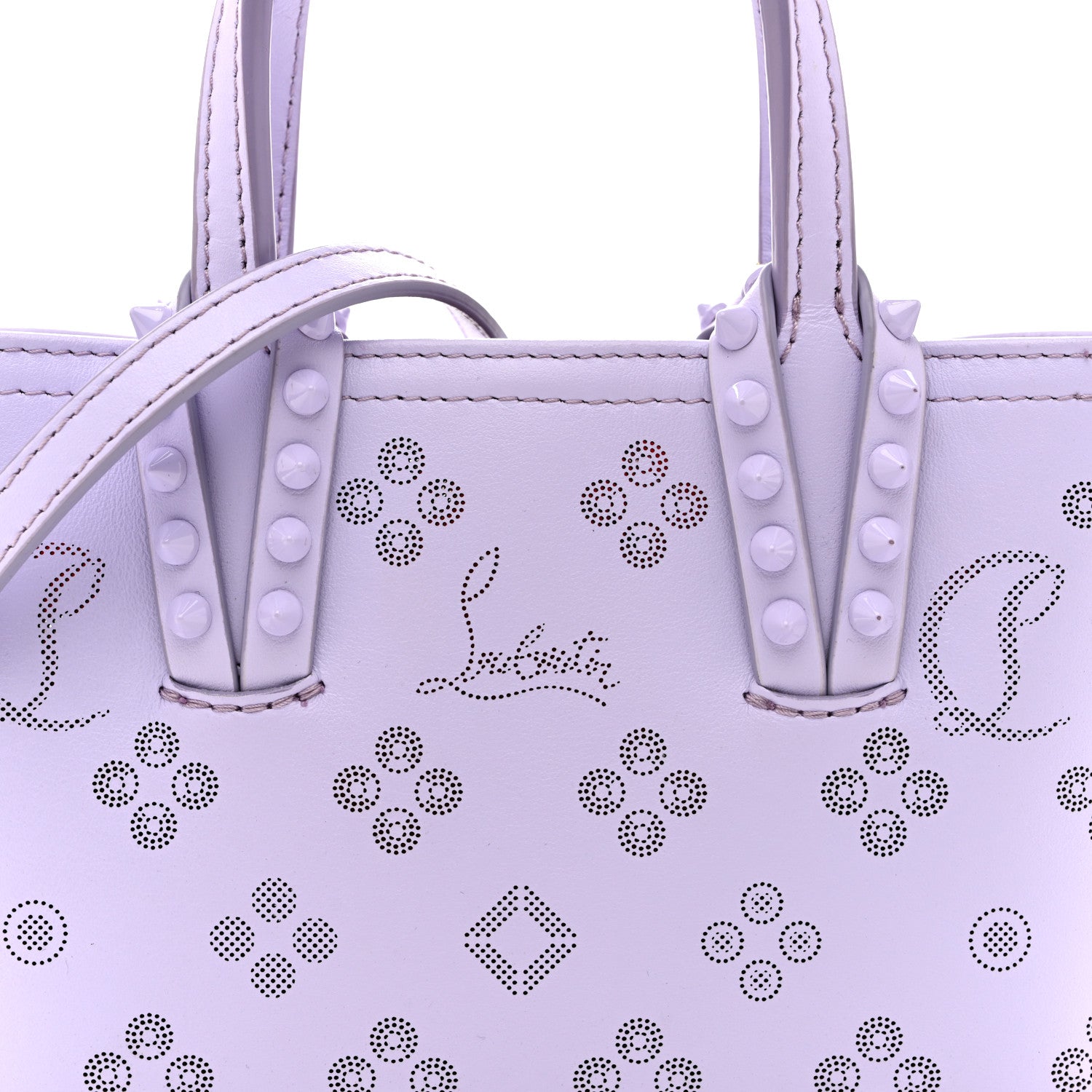 Christian Louboutin Calfskin Loubinthesky Mini East West Cabata Tote Lavender 8 of 13
