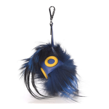 Fendi Fur Vitello Monster Bag Bug Charm Blue Multicolor 1 of 2
