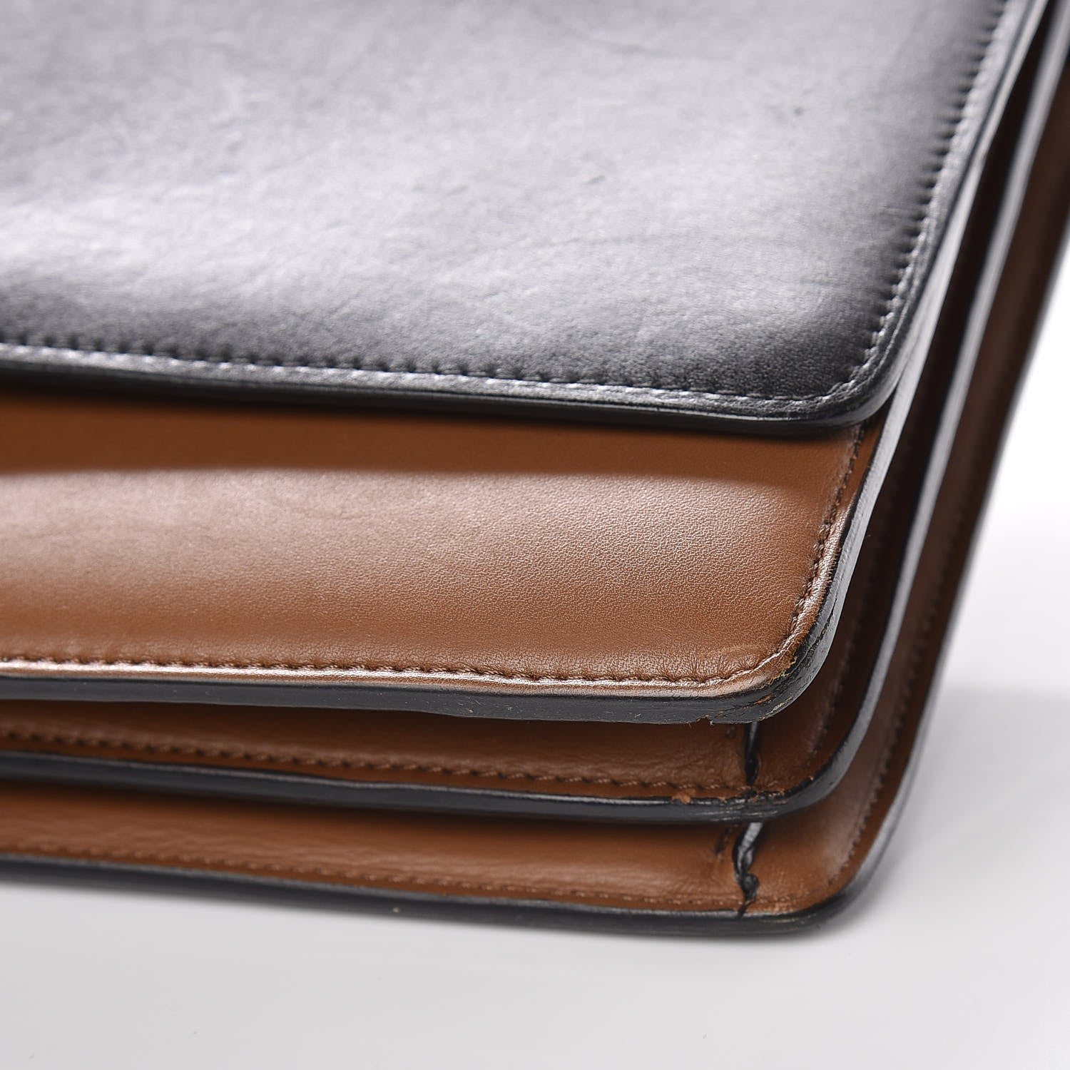 Celine Calfskin Medium Bi-Color Case Flap Camel 12 of 14