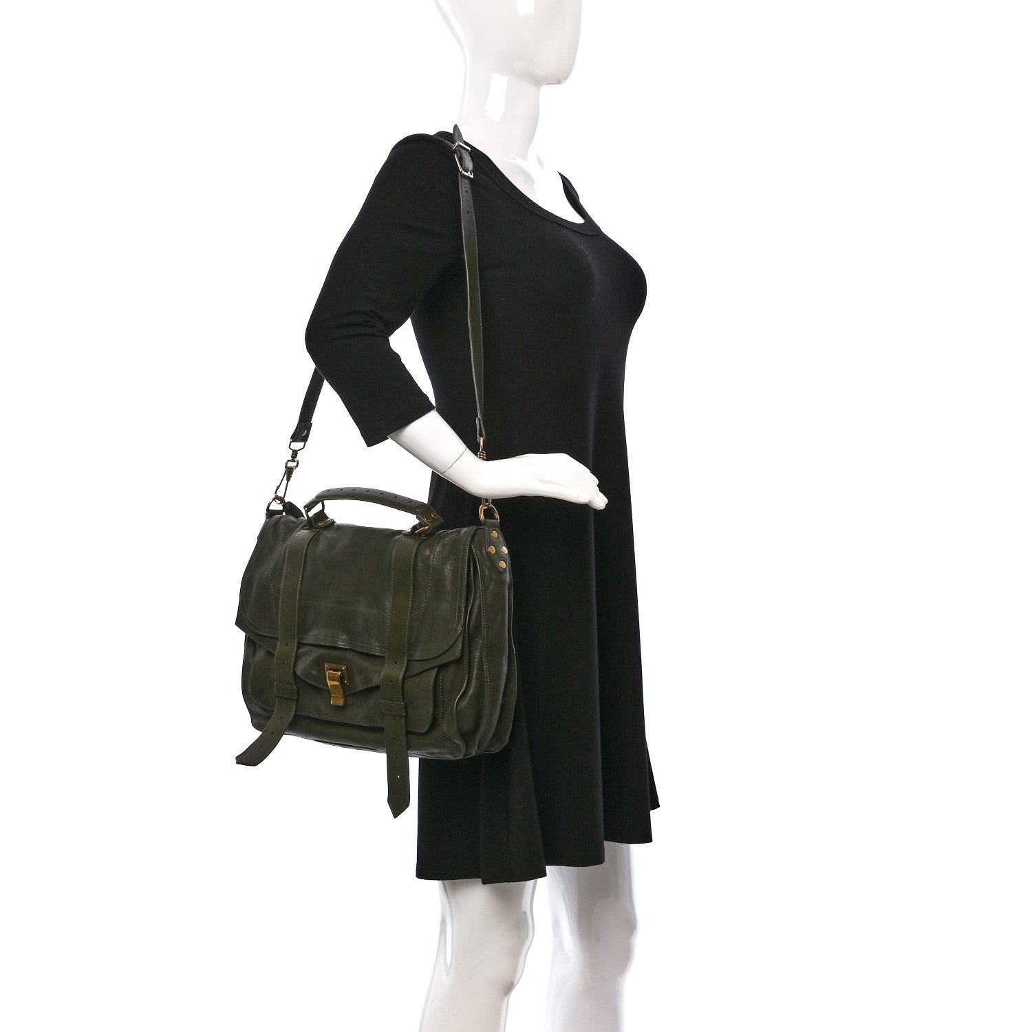 Proenza Schouler Lambskin Medium PS1 Satchel Military 2 of 8