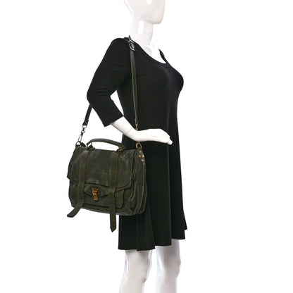 Proenza Schouler Lambskin Medium PS1 Satchel Military 2 of 8
