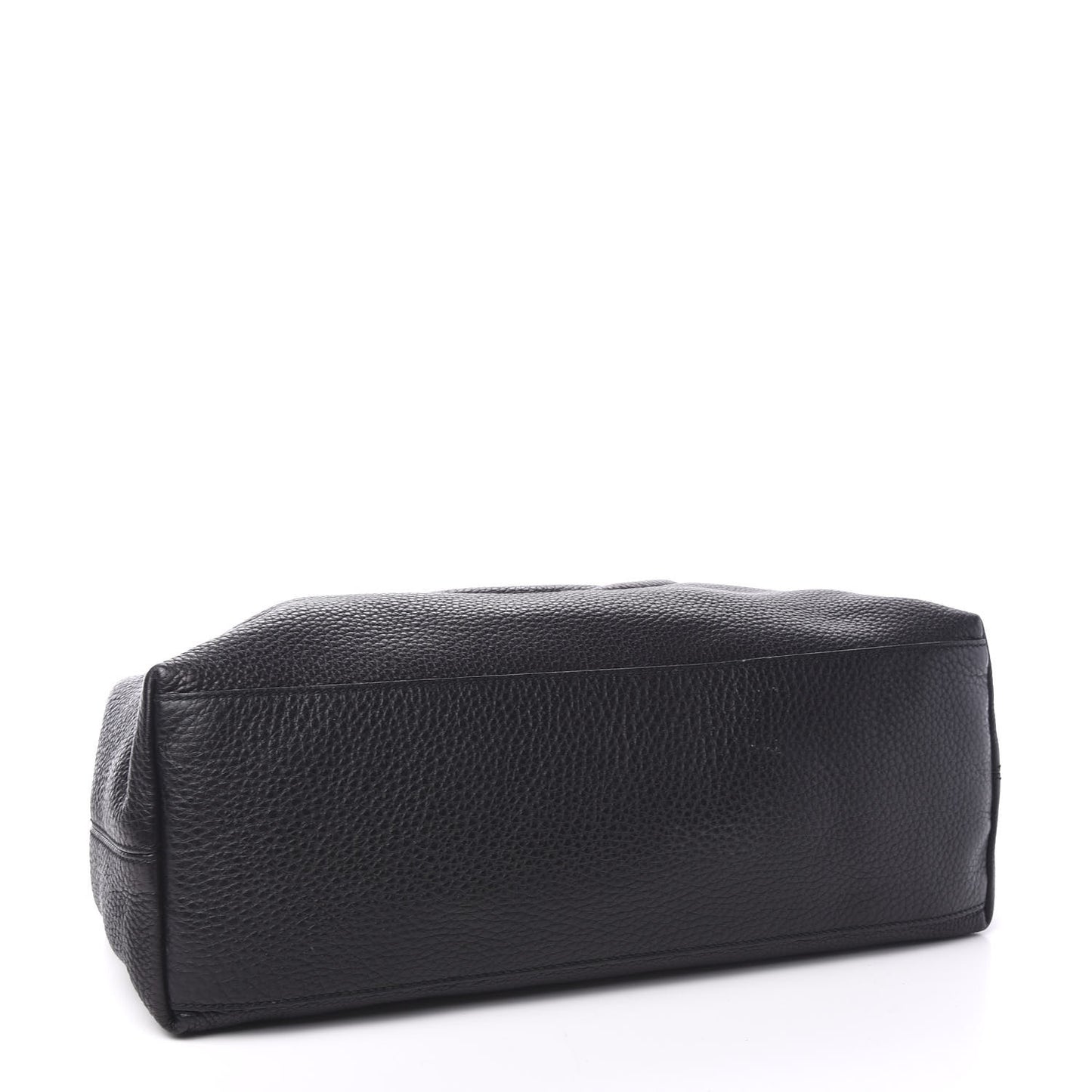 Pebbled Calfskin Medium Soho Chain Shoulder Bag Black